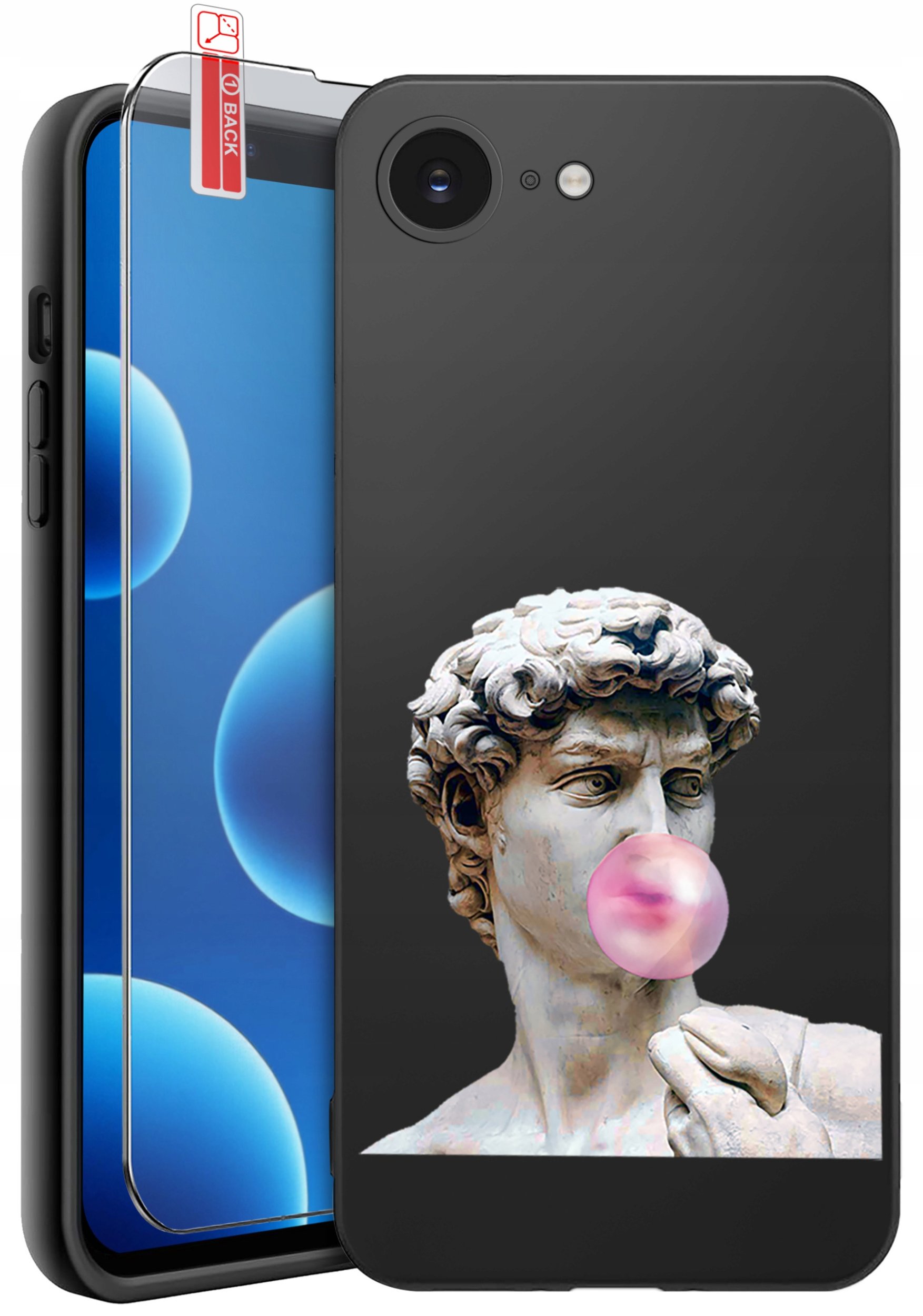 ETUI do iPhone 16e | WZORY | SILIKONOWE MATT CASE + SZKŁO 9H