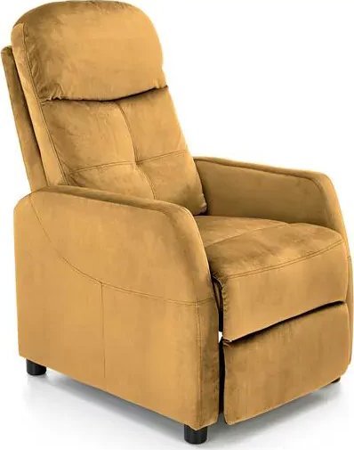 Elior Musztardowy rozkładany fotel wypoczynkowy - Amigos 3X