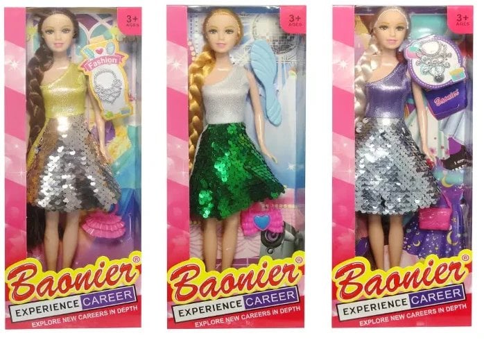 Swede Lalka w dyskotekowej sukience Q8593 84385