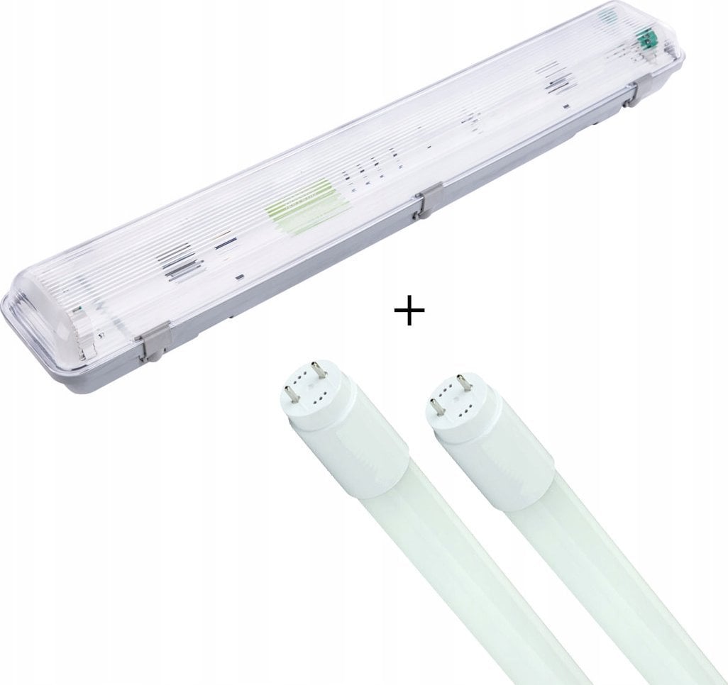 Volteno Oprawa hermetyczna do tub LED szara IP65 ABS + PS 66,1x11,2x8,3cm VO2814