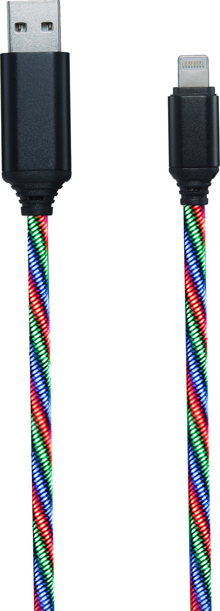 Kabel USB 2GO Lightning - USB-B 1 m Wielokolorowy (797147)