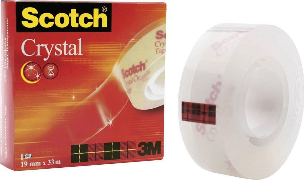 Scotch Scotch 7100027387, 33 m, Transparent, Polypropylene, Cardboard, Glass, Metal, Paper, Glossy, 2.54 cm, Box