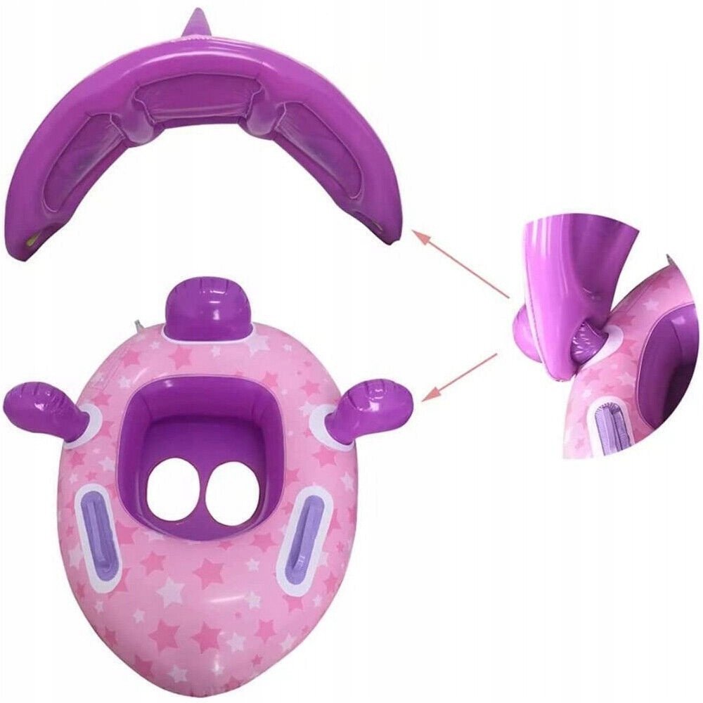 Ponton Dla Dzieci Z Daszkiem 65cm 2w1 Dmuchany Kolo Do Plywania