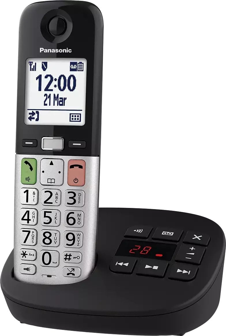 Telefon stacjonarny Panasonic KX-TGU430EXB czarny/srebrny z AB