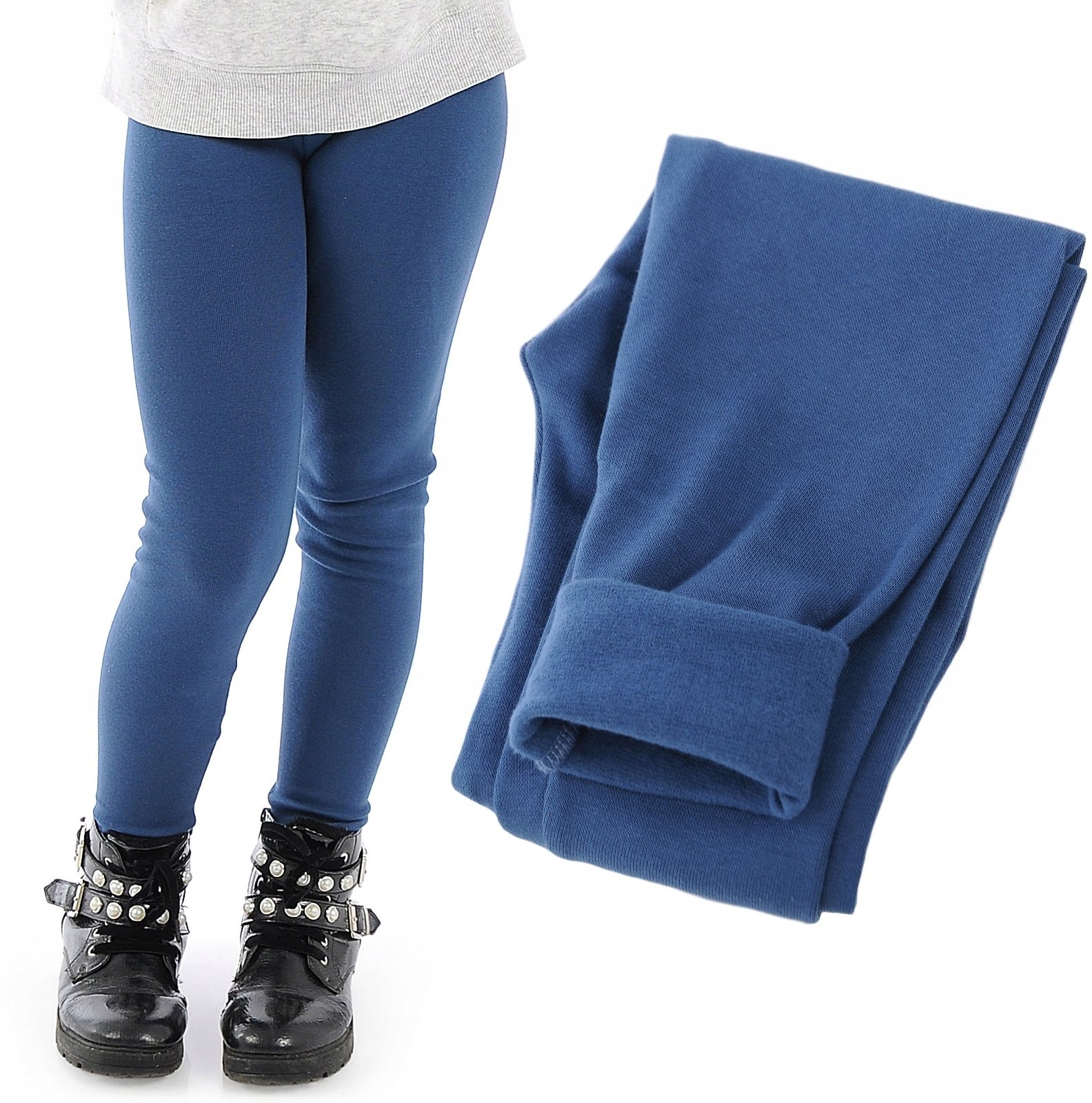 LAEMI Ocieplane Elastyczne legginsy dziecięce Getry Jeans 116