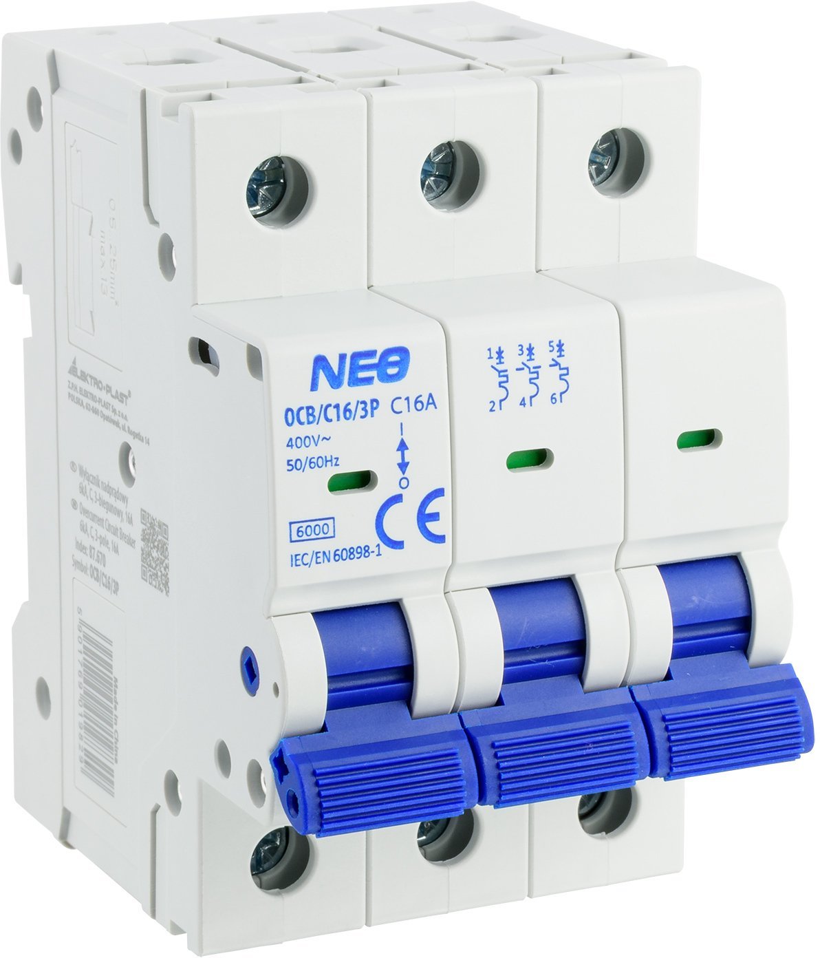 Wyłącznik nadprądowy 3P C 16A 6kA NEO OCB/C16/3P 87.670
