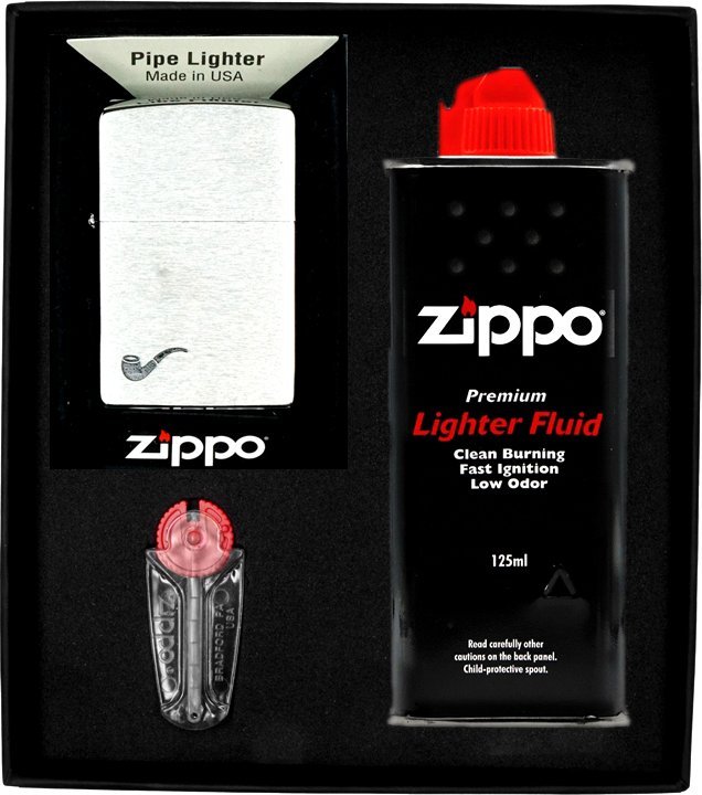 Zestaw ZIPPO Zapalniczka PIPE CHROME BRUSHED Prezentowy No1