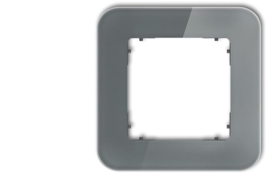 ICON Ramka uniwersalna pojedyncza zaokrąglona - efekt szkła (ramka: grafitowa spód: grafitowy mat) 28-28-IRSZ-1