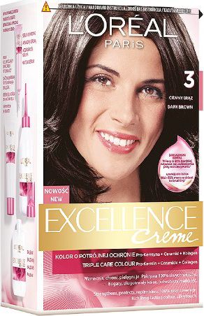 L’Oreal Paris Excellence Creme Krem koloryzujący 3 ciemny brąz