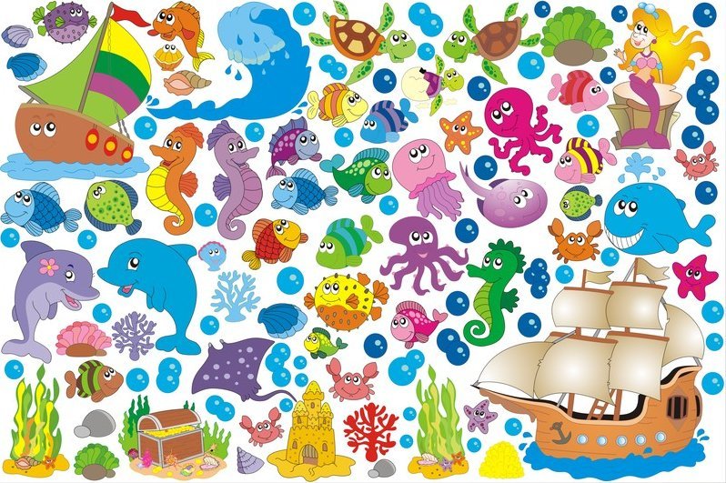 naSciane Naklejki na ścianę OCEAN rybki statek dla dzieci