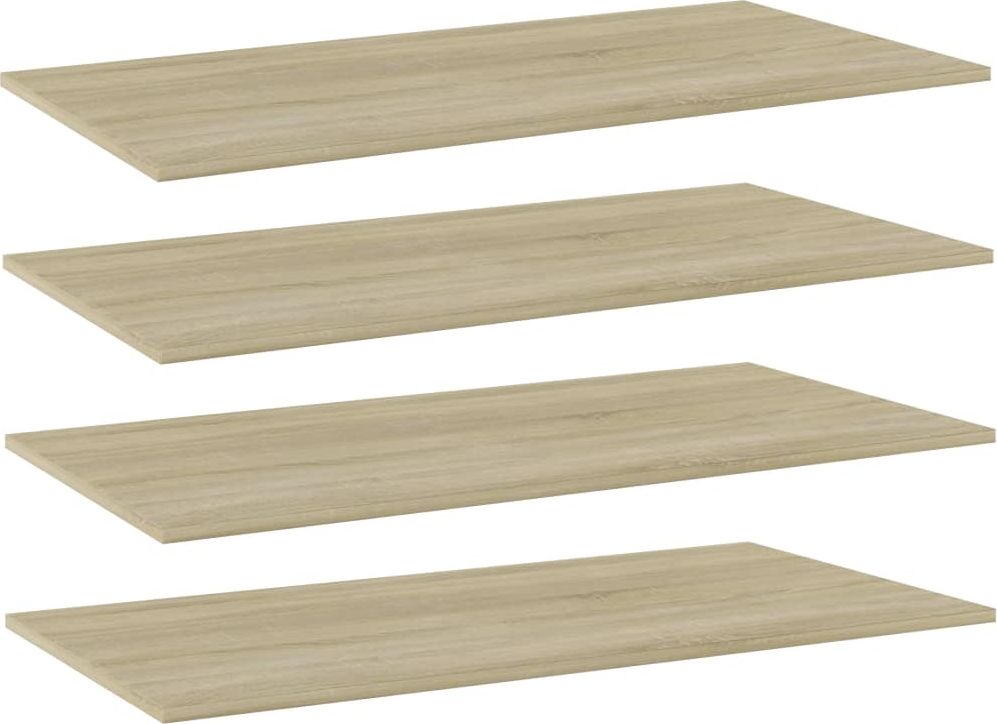 vidaXL Półki na książki, 4 szt., dąb sonoma, 80x20x1,5 cm, płyta