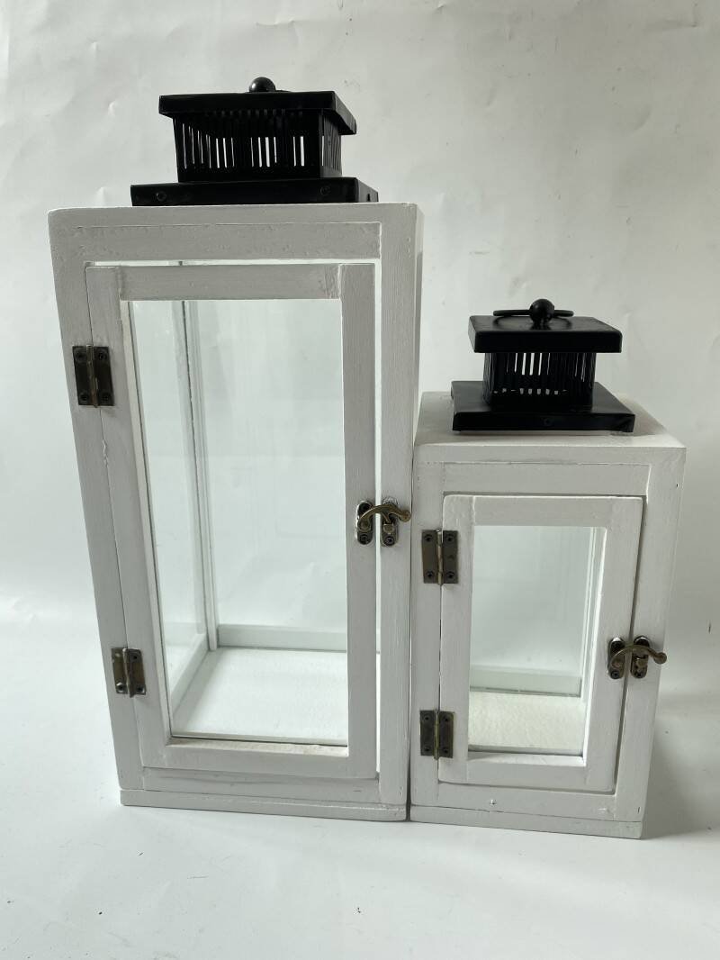 Direct Home and Garden Drewniana Latarnia biała L