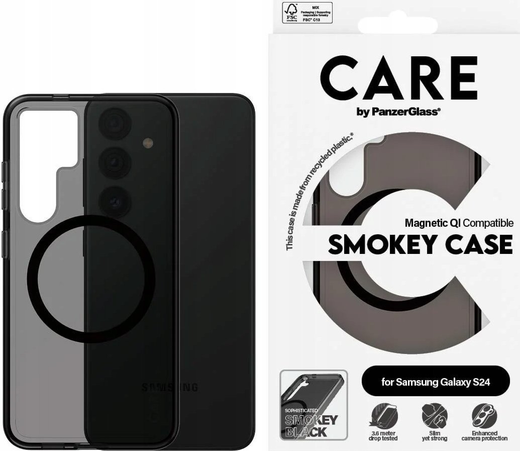 PanzerGlass CARE by PanzerGlass Flagship QI Case Sam S24 dymny/smoke 1156