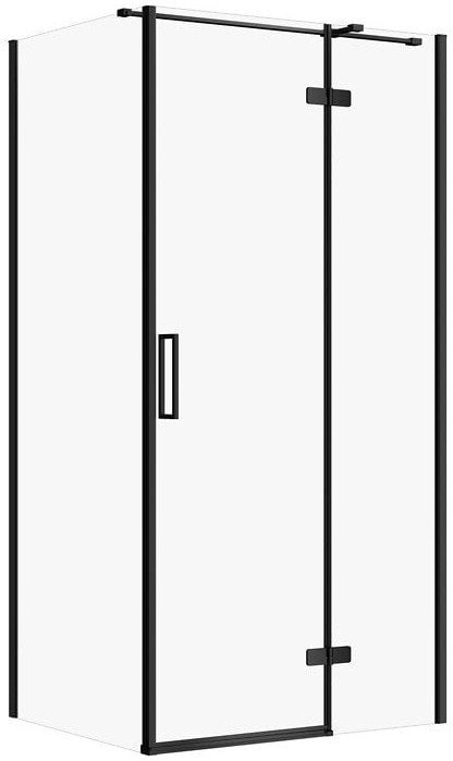 KABINA PRYSZNICOWA CITY Z ZAWIASAMI CZARNA 100X80X195 PRAWA TRANSP