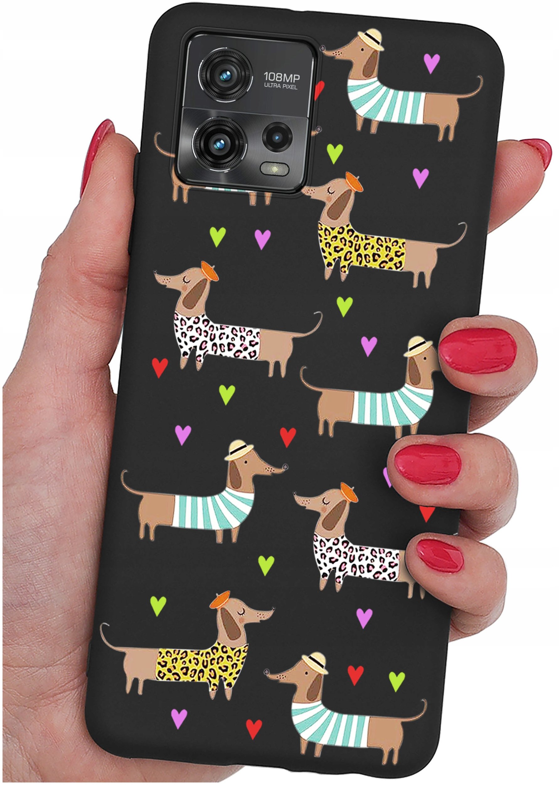 Etui do Motorola Moto G72 WZORY |SILIKONOWE MATT CASE + SZKŁO 9H