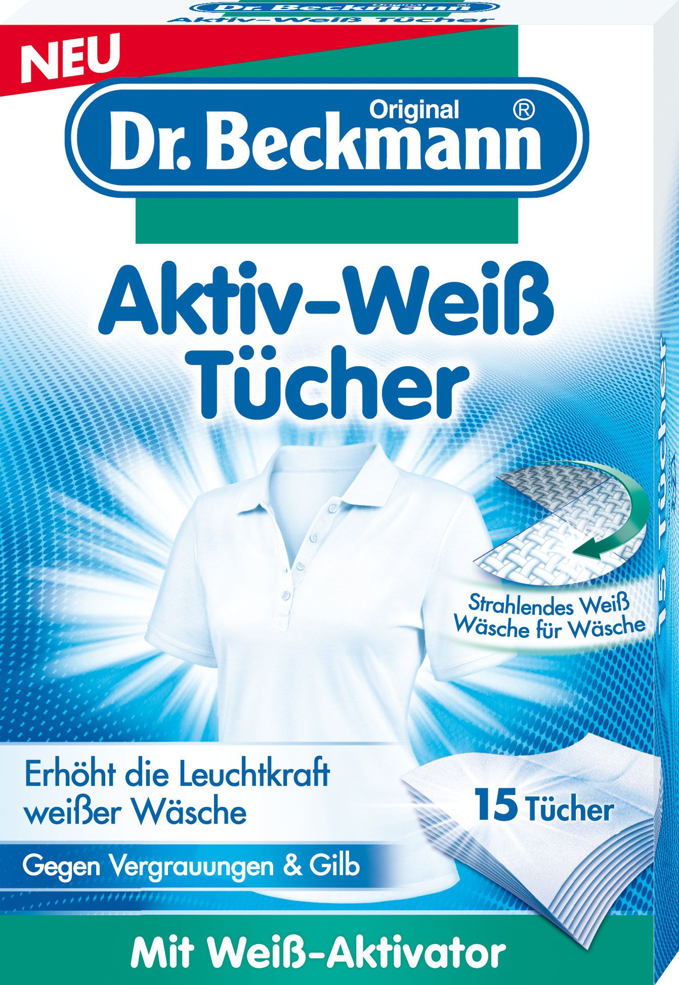 Dr. Beckmann Dr.Beckmann aktyvūs balinimo skudurėliai 15 vnt 64 g