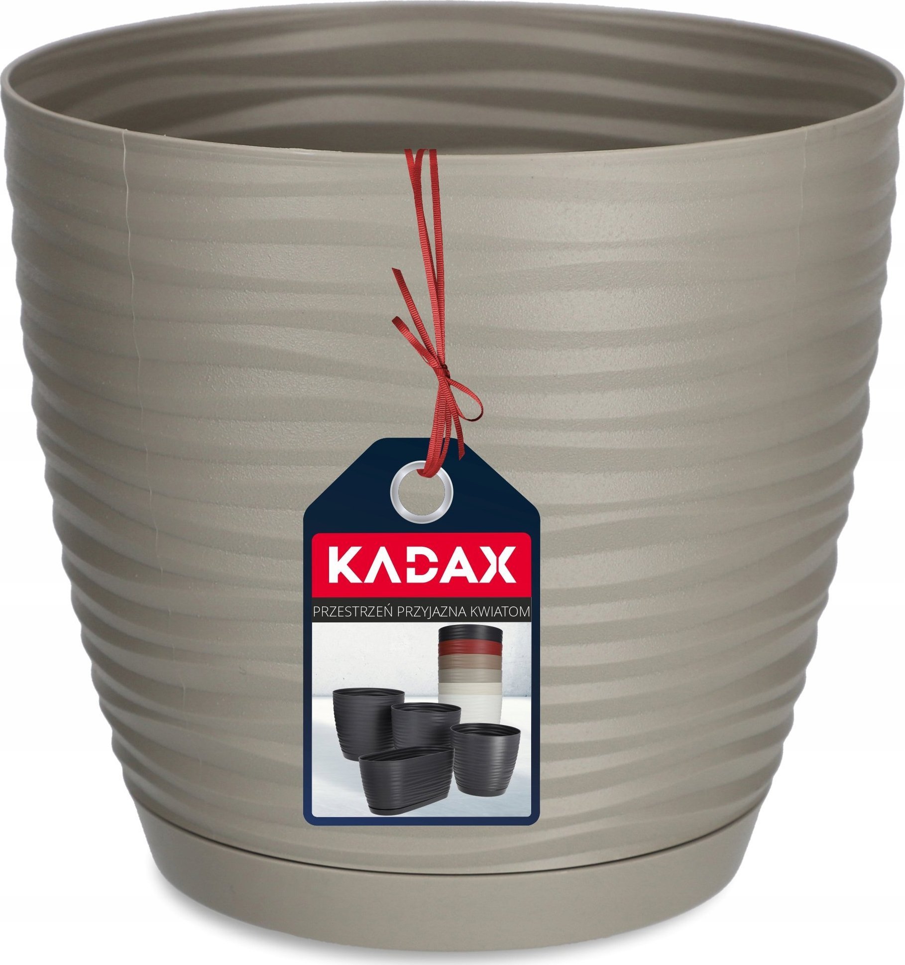 Kadax Doniczka Osłonka Na Kwiaty Podstawka Szara 13cm