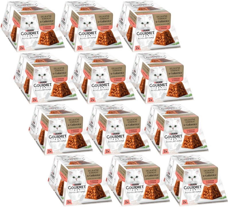 GOURMET Revelations Delikatne Kawałki w Galaretce z Łososiem 12x(2x57g)