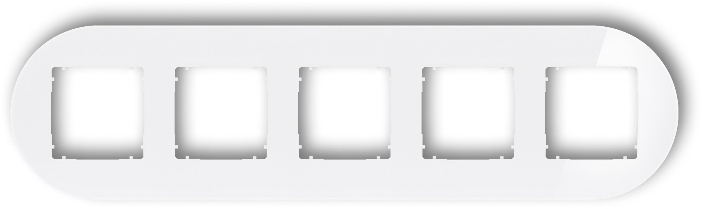 ICON Ramka uniwersalna pięciokrotna okrągła - efekt szkła (ramka: biała spód: biały) 0-0-IRSO-5