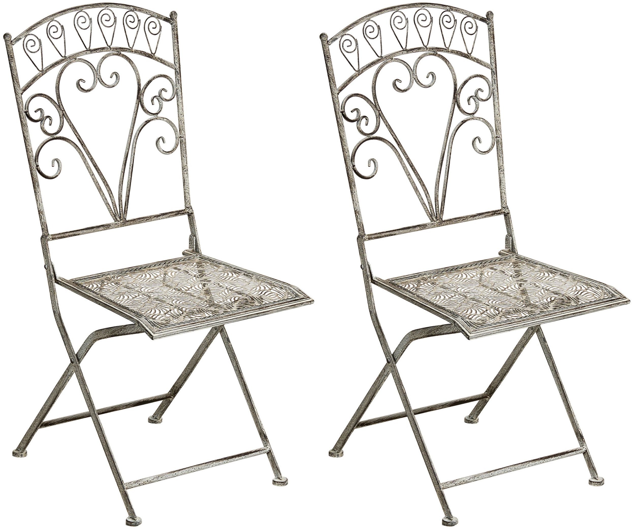 Zestaw 2 krzeseł ogrodowych NURRA Składane Metal Szary