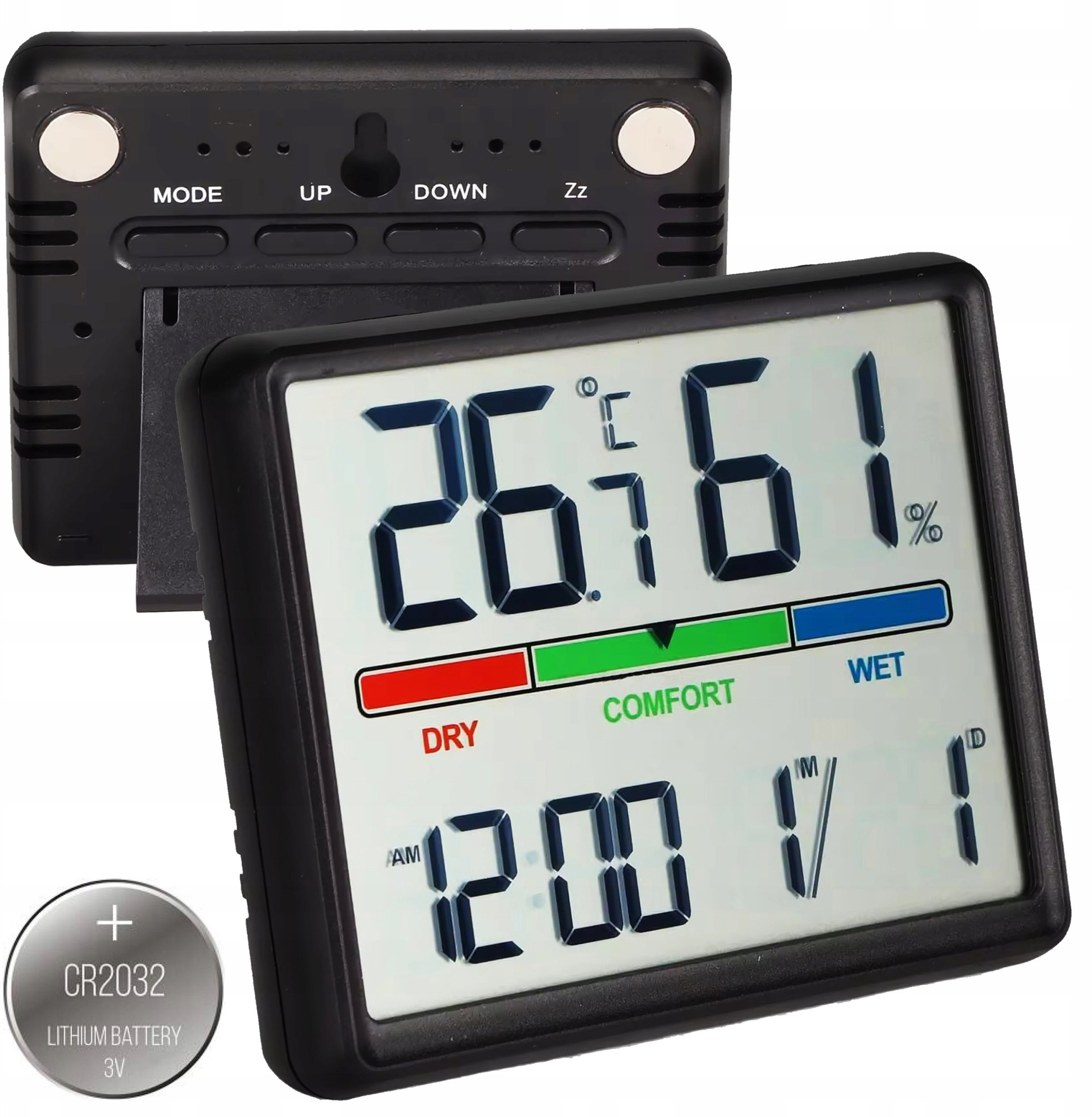 Stacja Pogodowa Termometr Pokojowy Zegar Lcd Stacja Pogody Wewnętrzna