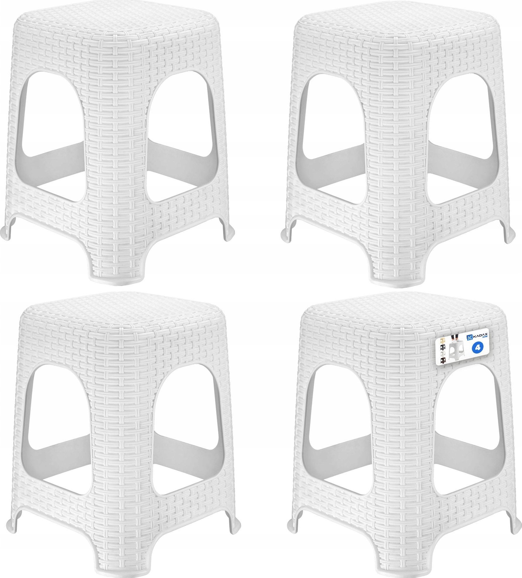 Kadax KADAX Taboret Kuchenny Stołek Biały Taborety 4szt