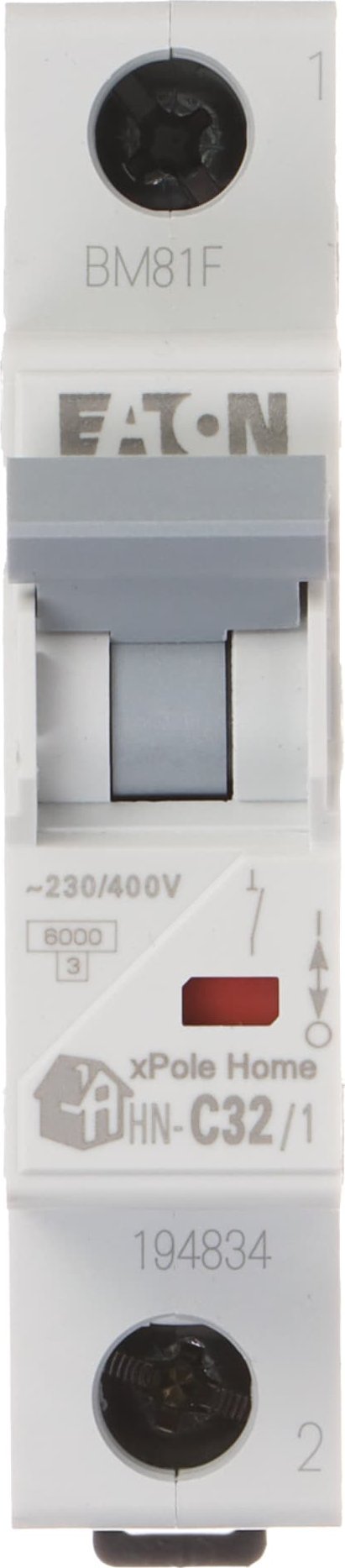 Eaton WYŁĄCZNIK NADPRĄDOWY HN-C32/1 JEDNOFAZOWY 32A TYP C EATON