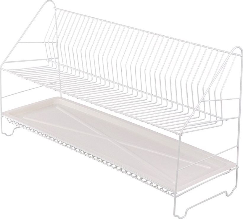 Lumarko suszarka do naczyń 2-poziomowa 80cm biała z tacką