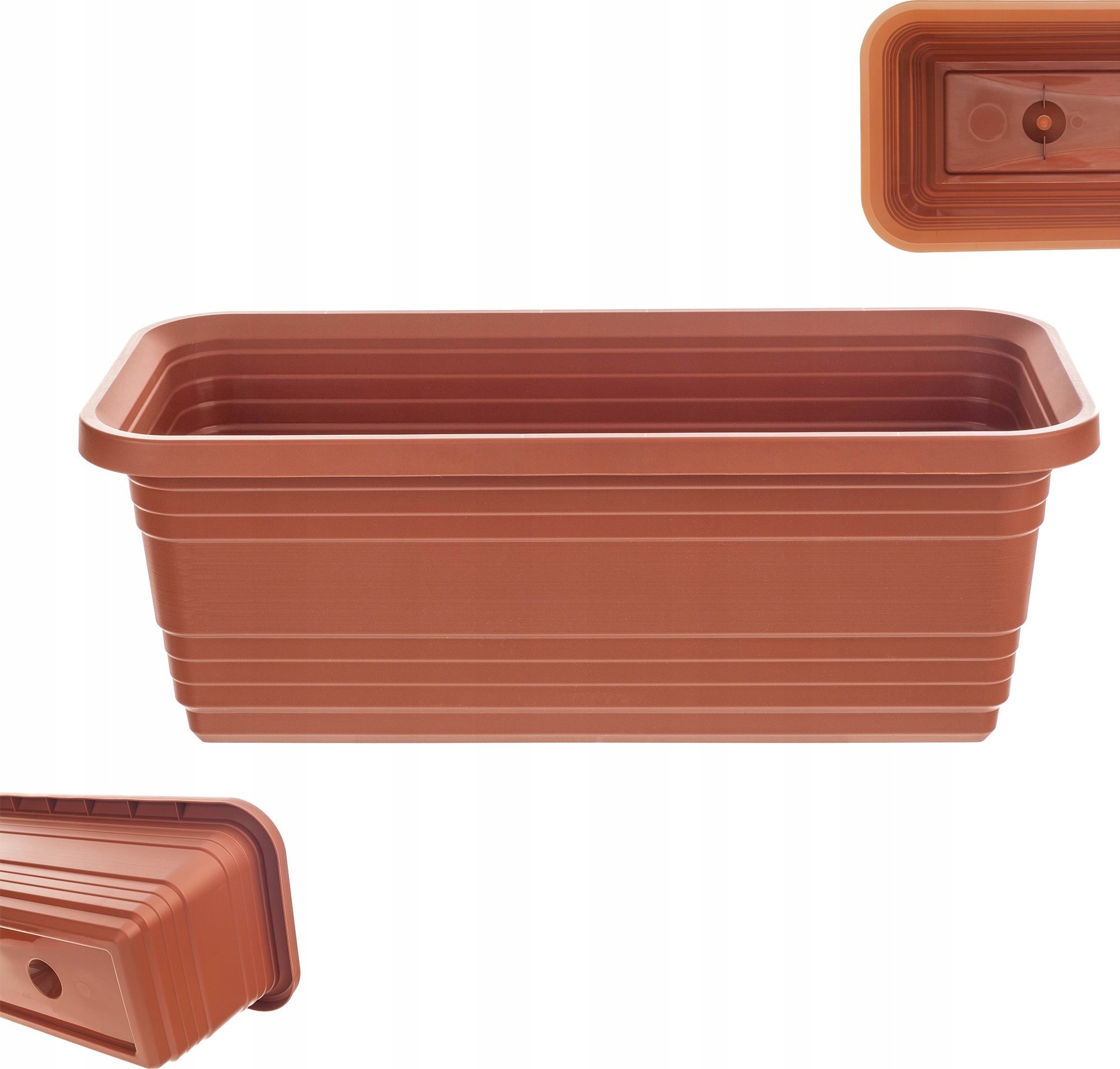 KADAX Skrzynka Balkonowa Doniczka Donica 40cm Ceglasta Skrzynia Na Kwiaty