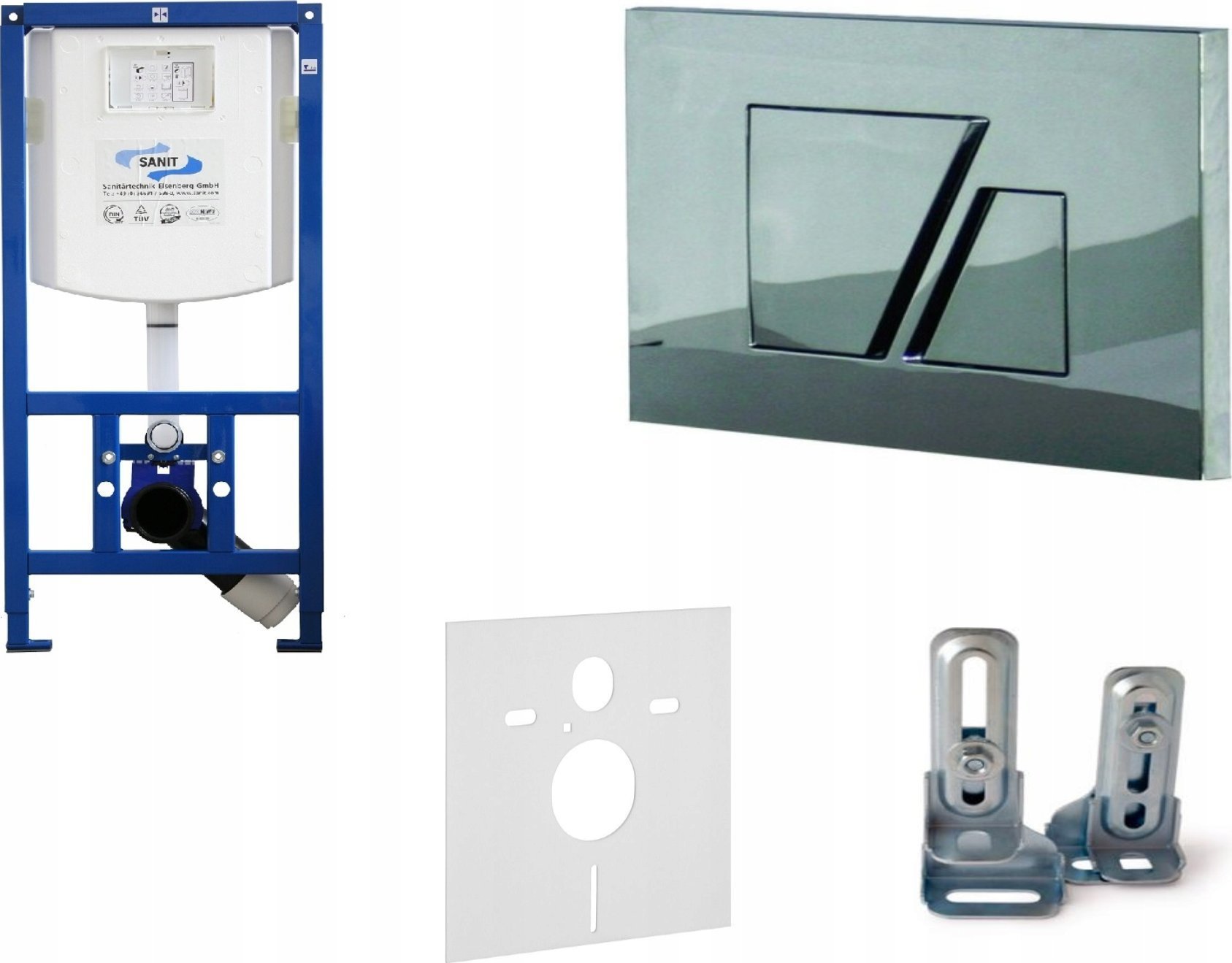 Stelaż Sanit VS90743C81S008 / SANIT / ROCA / STELAŻ WC INEO PLUS 450MM / Z MATĄ I PRZYCISKIEM KWADRAT CHROM