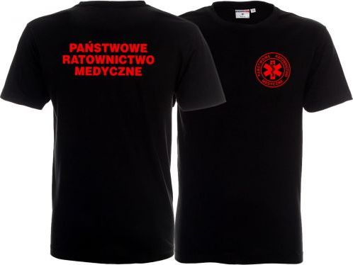 LPP - Promostars Koszulka ratownicza czarna męska FUNKCYJNA - nadruk FLUO