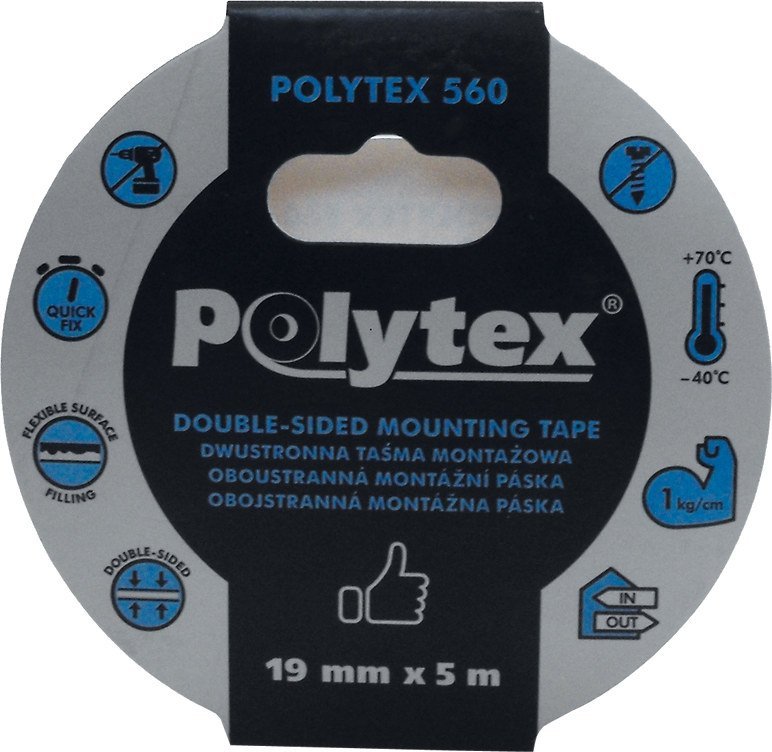 Anticor Taśma Polytex 560 dwustronna biała montażowa, 19 mm x 1,1 mm x 5 m