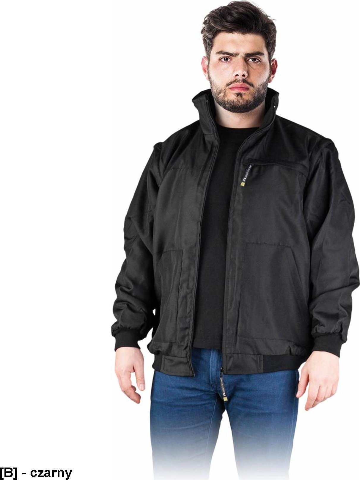 Kurtka męska R.E.I.S. LH-OHAIO - Kurtka zimowa z odpinanymi rękawami, tkana - czarny 3XL