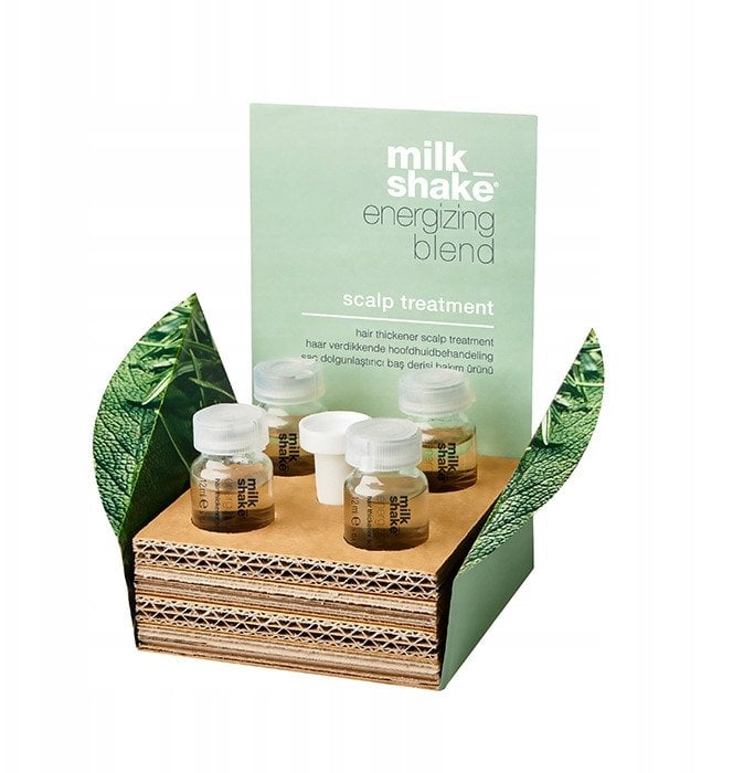 Milk Shake Set, Milk Shake, Energizing Blend, Paraben-Free, Leave-In Scalp Treatment Lotion, Thickening, 4 pcs, 12 ml For Women