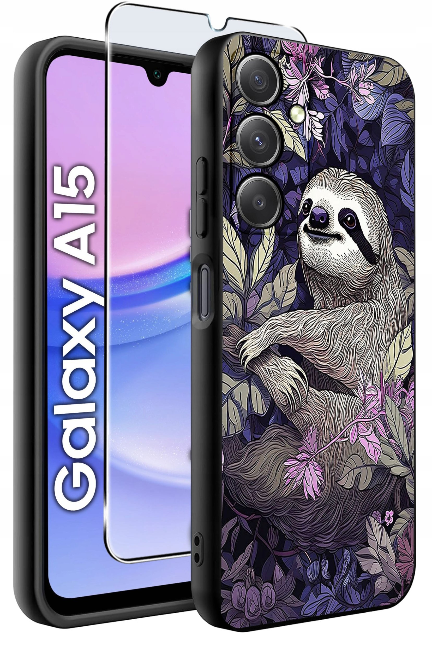 ETUI do Samsung A15 4G | 15 5G WZORY | SILIKONOWE MATT CASE + SZKŁO 9H