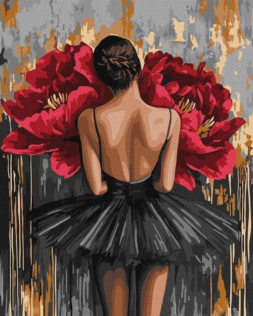 Malowanie po numerach - Baletnica z piwoniami