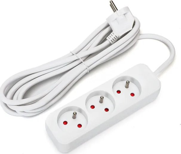 Aigostar Listwa zasilająca na 3 gniazda typu francuskiego bez przełącznika Listwa zasilająca na 3 gniazda typu francuskiego bez przełącznika