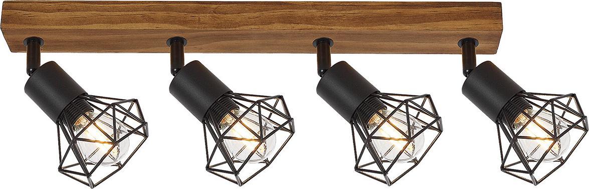 Lampa sufitowa Rabalux Loftowe reflektorki czarne Zeus druciana lampa sufitowa belka