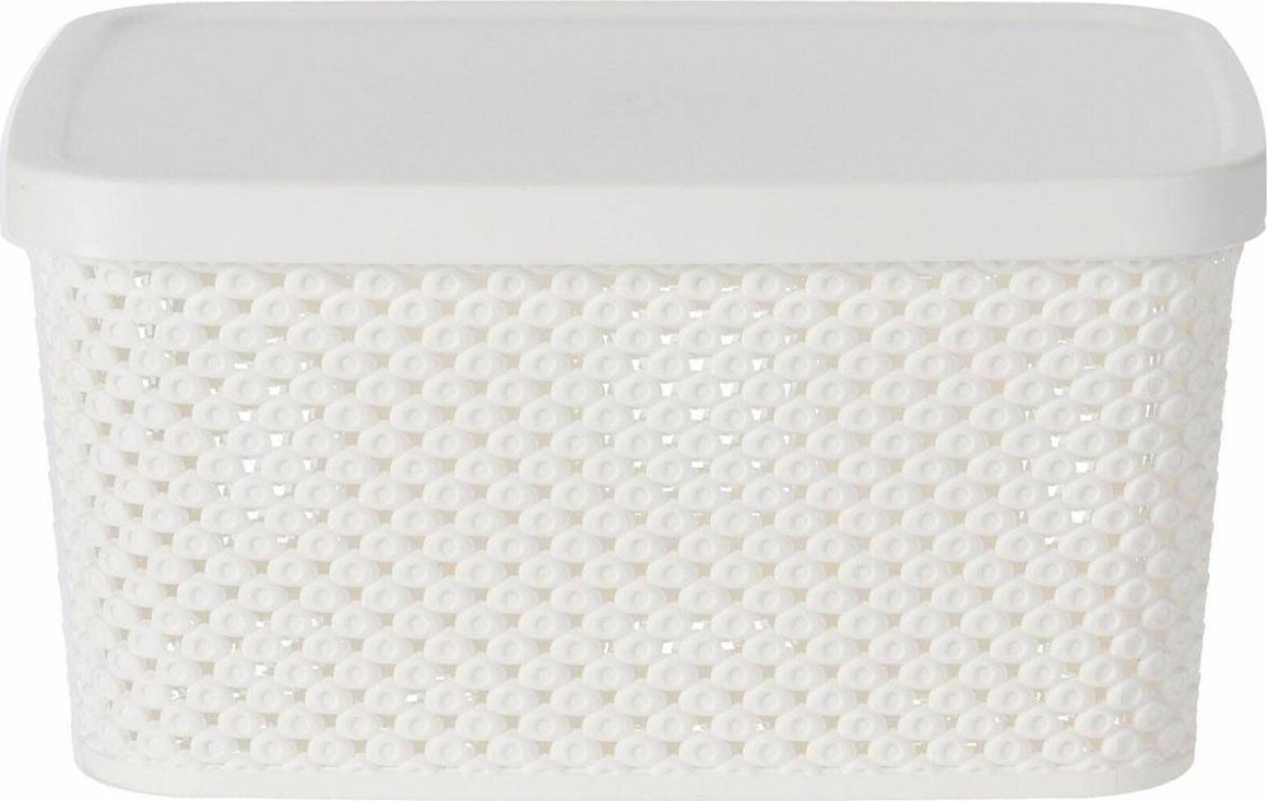 Storage Solutions Koszyk PUDEŁKO z pokrywką do przechowywania biały