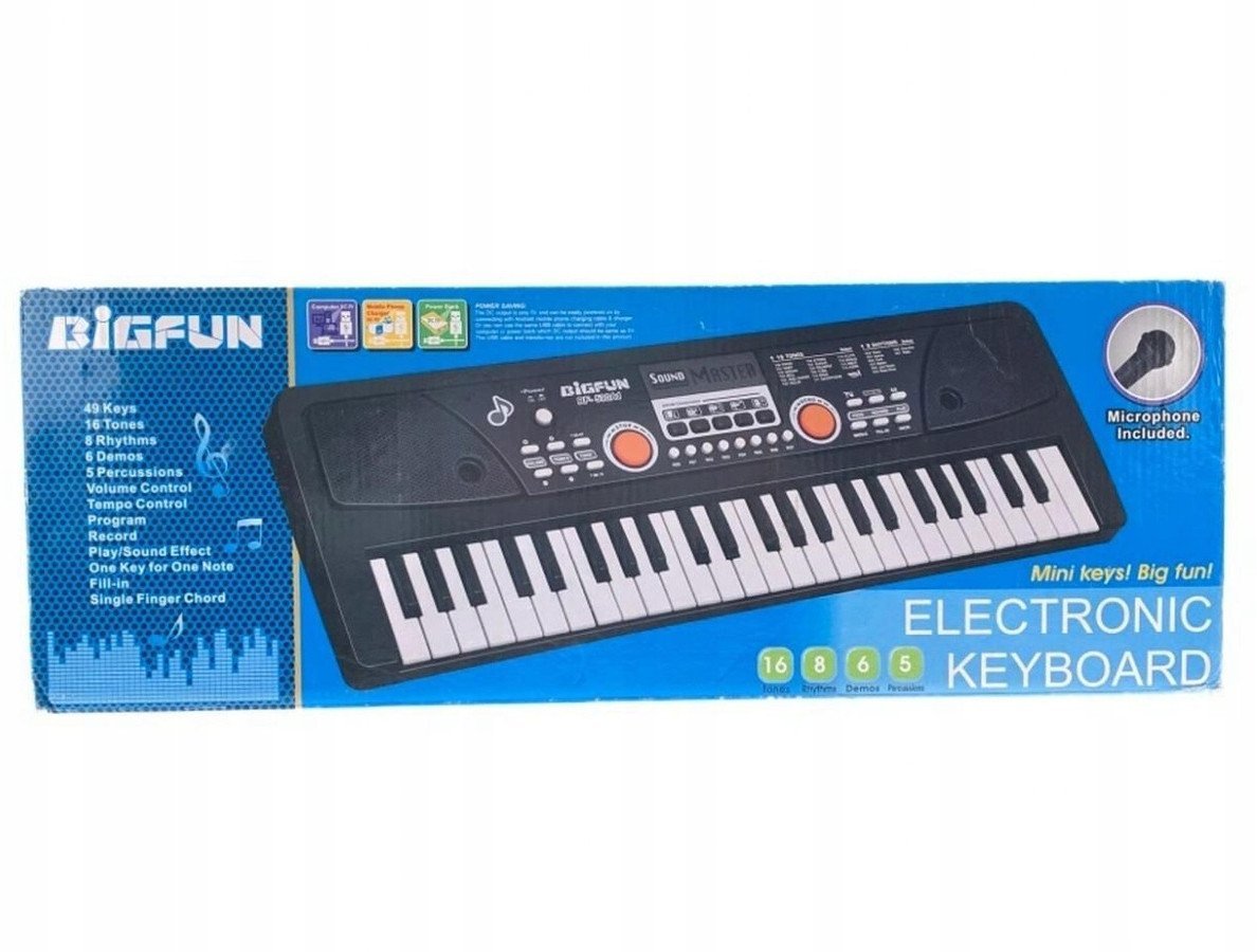 Keyboard muzyczny n/b z mikrofonem 013298 96240