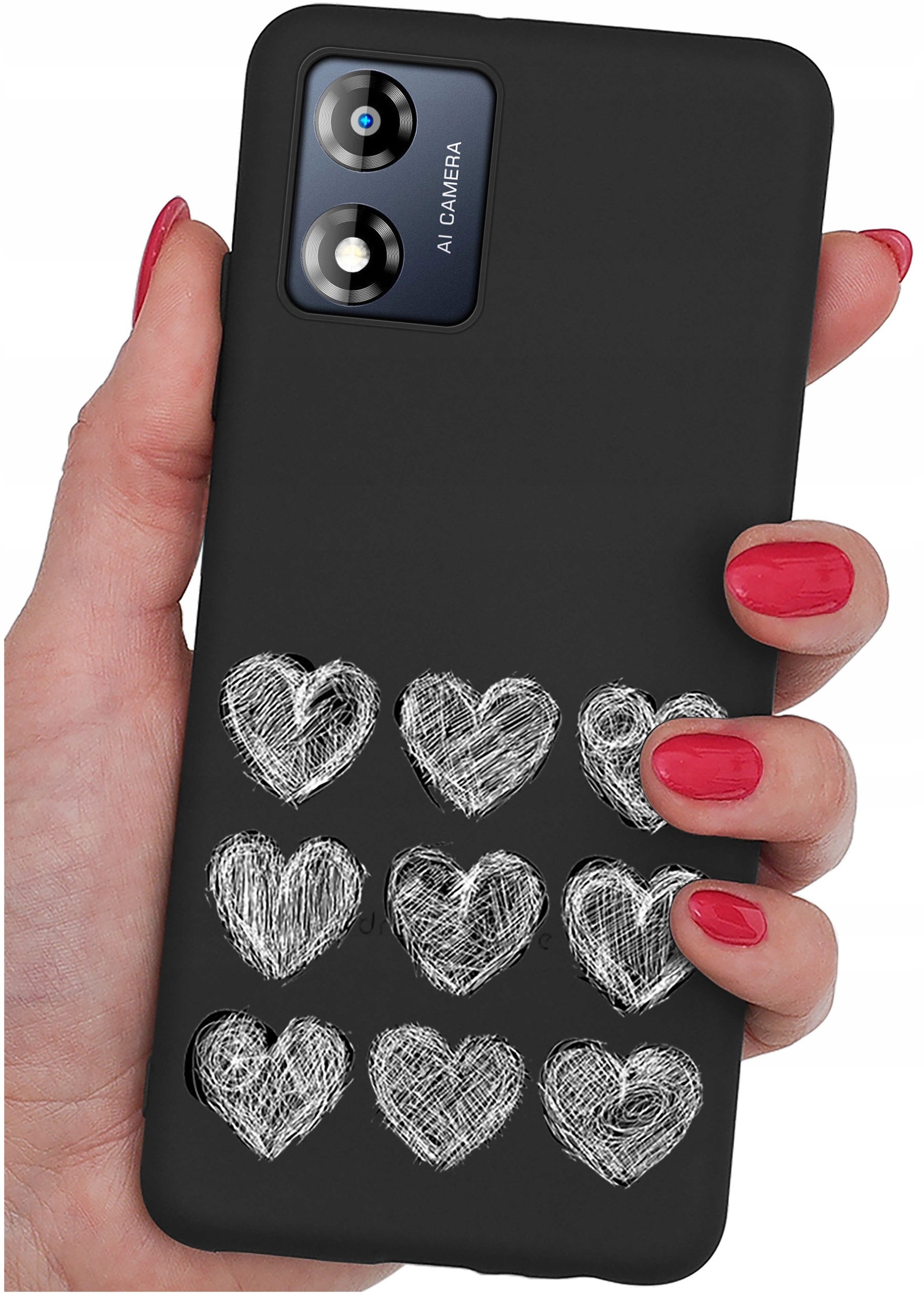 Etui do Motorola Moto E13 WZORY |SILIKONOWE MATT CASE + SZKŁO 9H