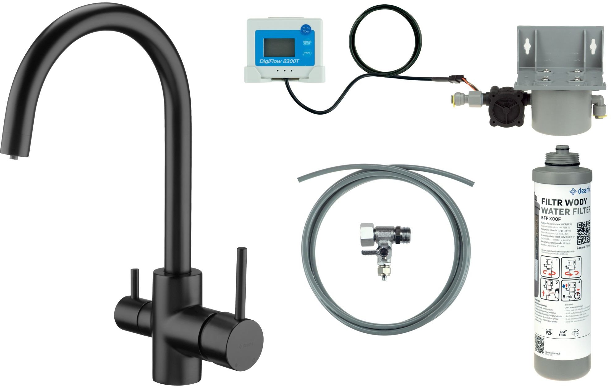 Deante Bateria kuchenna z zestawem do filtracji wody