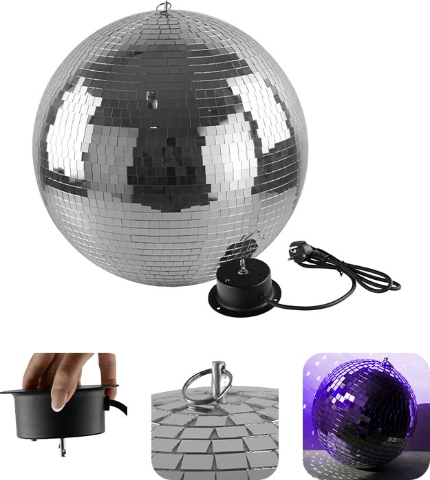 Kula lustrzana 30cm z napędem one size