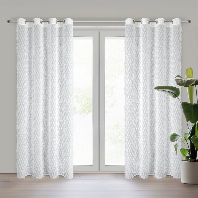 Eurofirany ZASŁONA GOTOWA LAUREL 140 X 250 CM BIAŁY