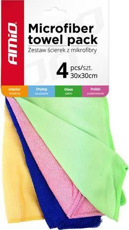 AMiO Zestaw ściereczek z mikrofibry 4 typy 30x30 cm