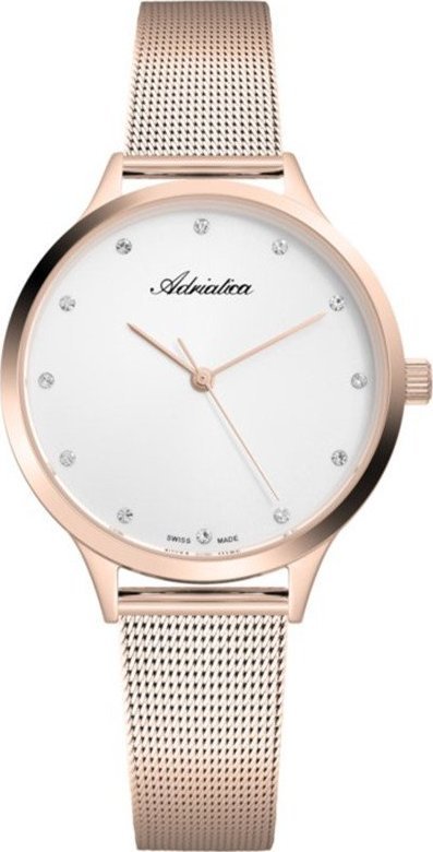 Zegarek Adriatica Zegarek damski Adriatica A3572.9143Q CYRKONIE różowe złoto