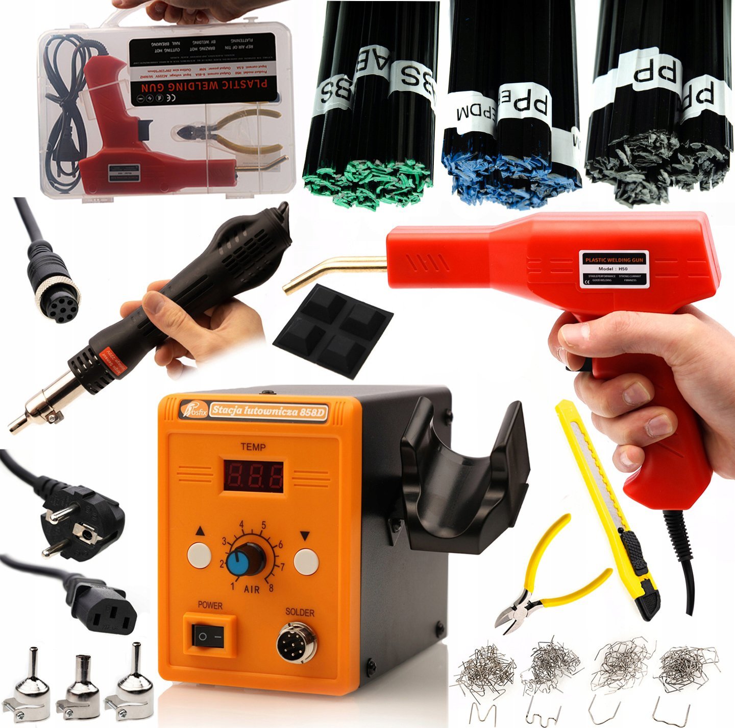 Rosfix SPAWARKA ZSZYWACZ DO PLASTIKU 858D SPOIWO DO SPAWANIA PLASTIKU ABS PP MAX