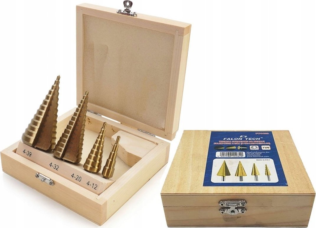 Wiertło Falon-Tech WIERTŁO WIERTŁA STOPNIOWE STOŻKOWE 4el TYTAN 4-39mm