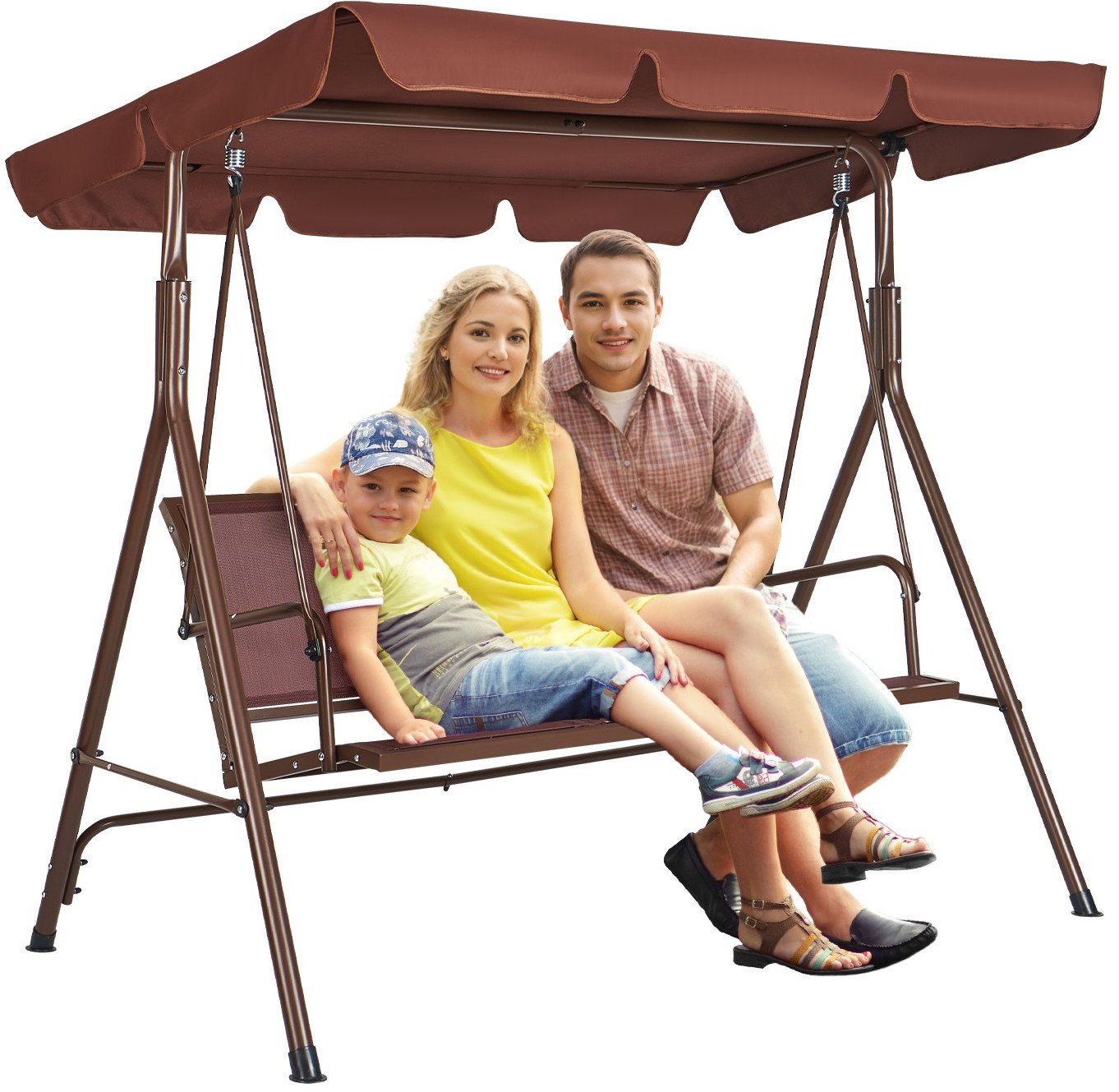 Huśtawka Ogrodowa z Regulowanym Baldachimem