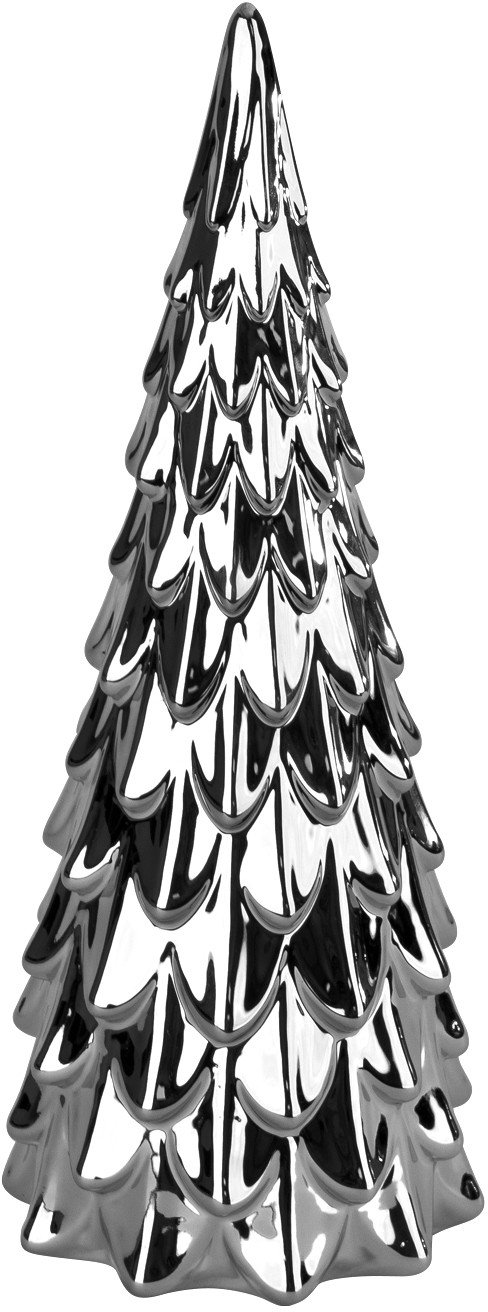 Choinka ceramiczna mała srebrna 27 cm